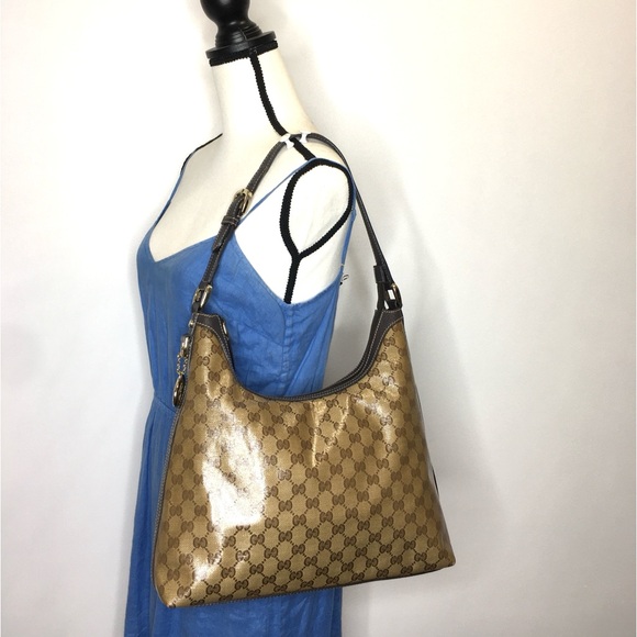Authentic Gucci hobo bag brown monogram coated canvas - Picture 2 of 15